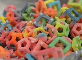 Imagem de doces impressos em 3D